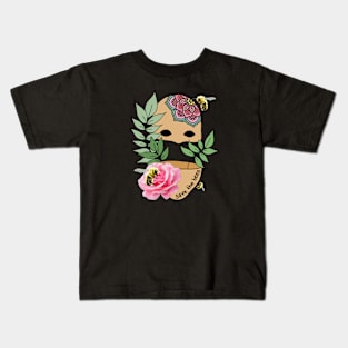 Save the Bees - realism pink rose and mandala tattoo Kids T-Shirt